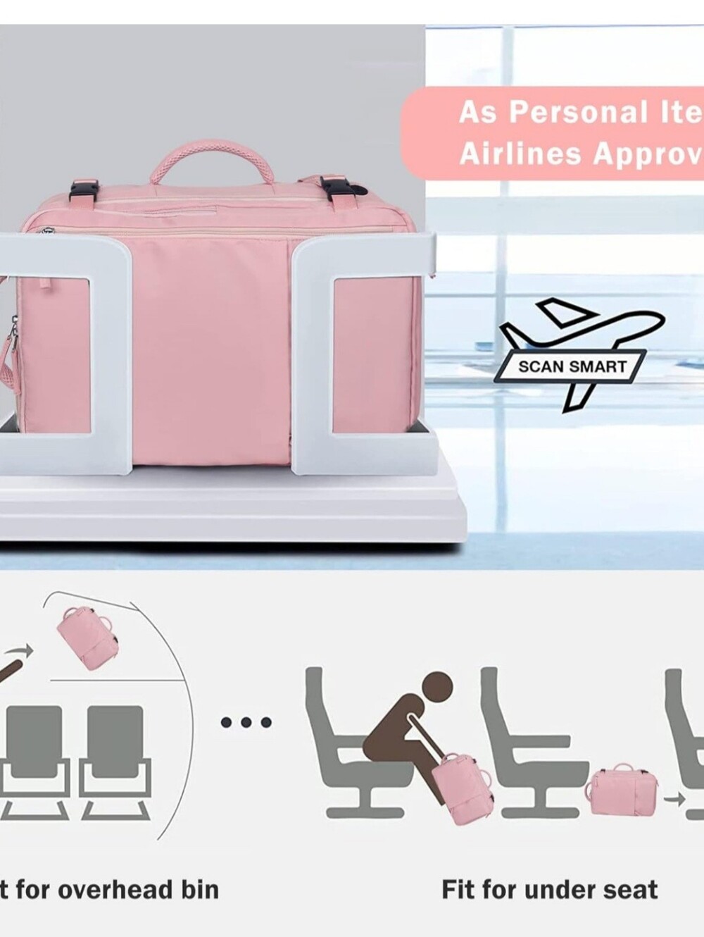 Pink Women's Multi-Compartment Backpack - Picture 2 of 4